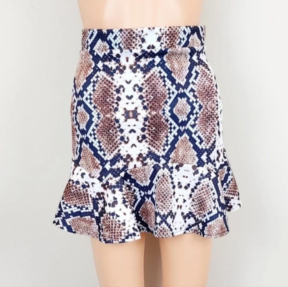 Nasty Gal Flip It Snake Print Mini Skirt
